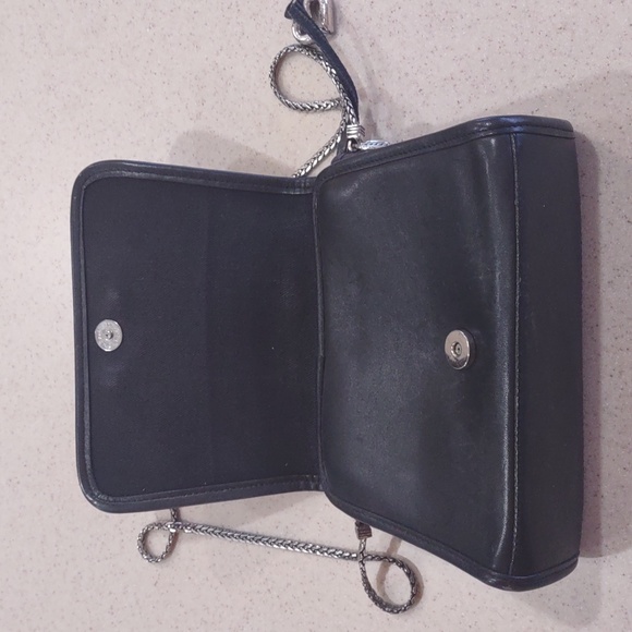 Brighton Black Leather Crocodile Embossed Crossbody Bag - Picture 7 of 16